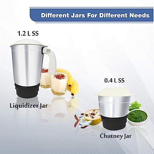 INALSA Mixer Grinder Polo 550 W | 2 Stainless Steel Jars| 3 Speeds with Pulse Function| Overload Protection| Heavy Duty Blades(white/Blue) INALSA Mixer Grinder Polo 550 W | 2 Stainless Steel Jars| 3 Speeds with Pulse Function| Overload Protection| Heavy Duty Blades(white/Blue)